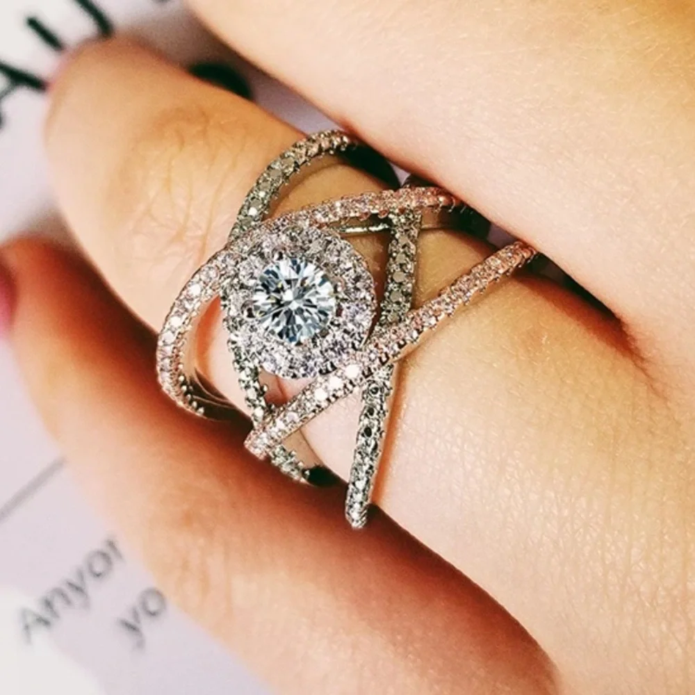 Sterling silver engagement ring - Picture 4 of 5